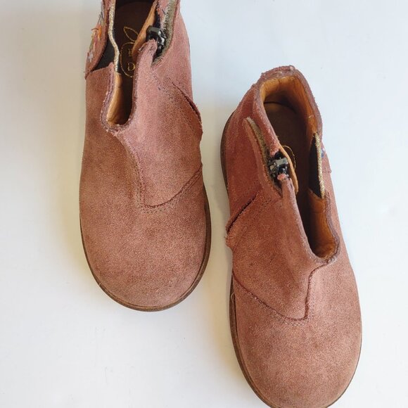 Pom d'Api Girl Suede Leather Boots/Bootie Embroidered Flowers EU Size 26~US 9.5 - Picture 4 of 12